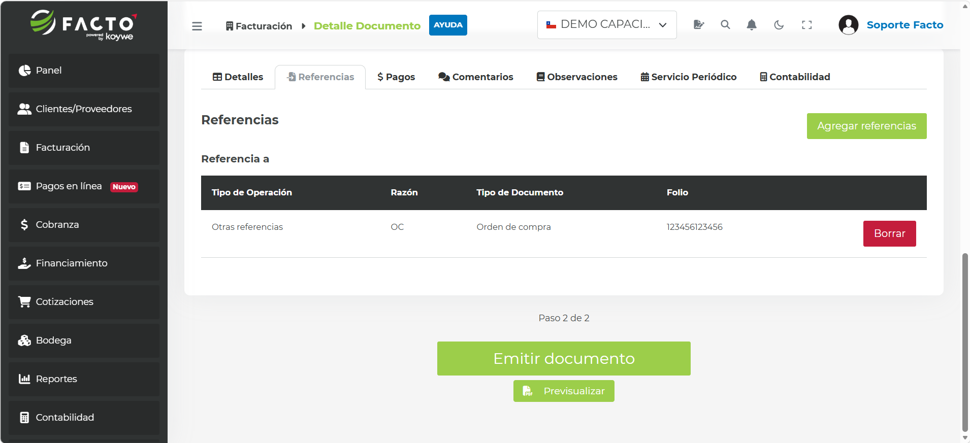 Botón Guardar referencia